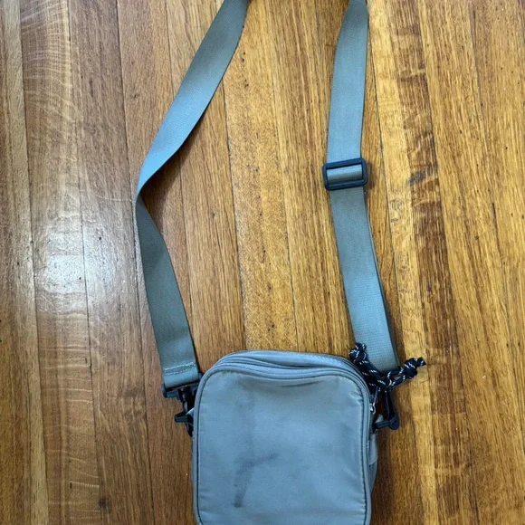 Gray and Brown Men's Crossbody Bag - Picture 2 of 3